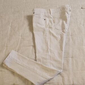 PAIGE Skyline Peg White Skinny Jeans Sleek Fit